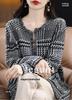 Women's French Chic Wool Houndstooth Cardigan - Autumn/Winter Thick Knit Tassel Coat
