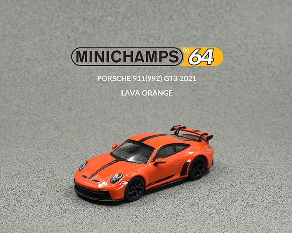 Minichamps scale Porsche 911 GT3 2021 Lava Orange 1/64 (992)
