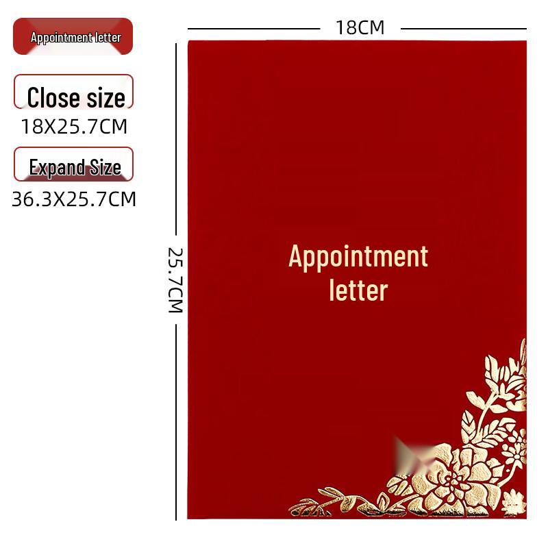 Red Flocked Hot Stamped Certificate Holder
