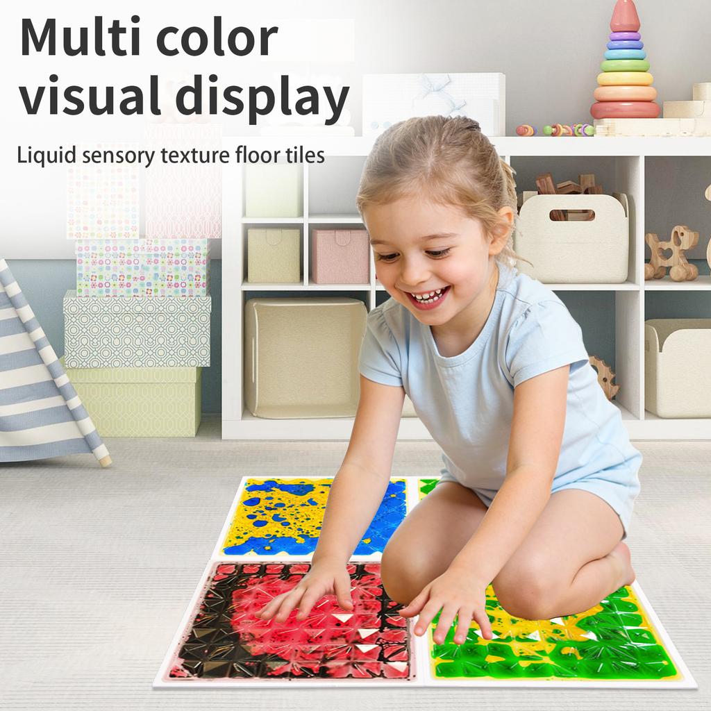 Heißer Verkauf Grenzüberschreitende Textur Sensorische Flüssige Bodenfliesen Mehrsensorische Erlebnisfliesen 3-12J Haus Klassenzimmer Wesentliche Fliesen