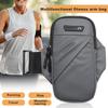 Sports Arm Bag Wear-resistant High Capacity Non-slip Comfortable Smooth Zipper Holder Splash-proof Armband Cell Phone Holder Gym Accessory