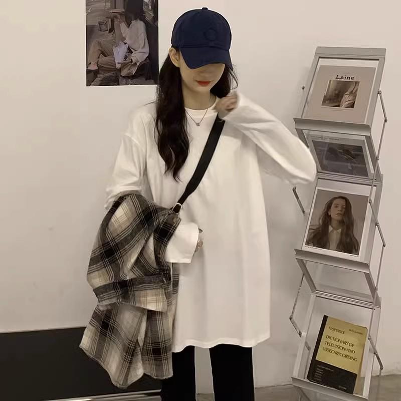 2026 Autumn Women's Trendy Long Sleeve White Base Layer Shirt
