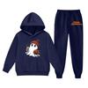 Kids Halloween Hoodie and Pants Set Soft Comfortable Fabric Long Sleeve Pullover with Ghost Pumpkin Print Suitable for Fall and Halloween Events