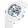 Skmei Unisex Sports Watches with Calendar Analog Digital Display LED Waterproof Three Time Zones 12 24 Hour Alarm Clock Male
