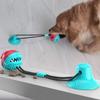 Dog Favorite Multifunction Pet Molar Bite Dog Toys Rubber Chew Ball Cleaning Teeth Safe Elasticity Soft Puppy Suction Cup Dog Biting Toy