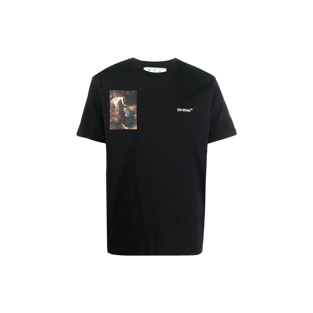 OFF WHITE Caravaggio Lute Print T Shirt OMAA027C99JER0111001