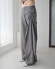 AEGO FREEDOM LAB Shirred Arch Nylon Pants_Stone Gray