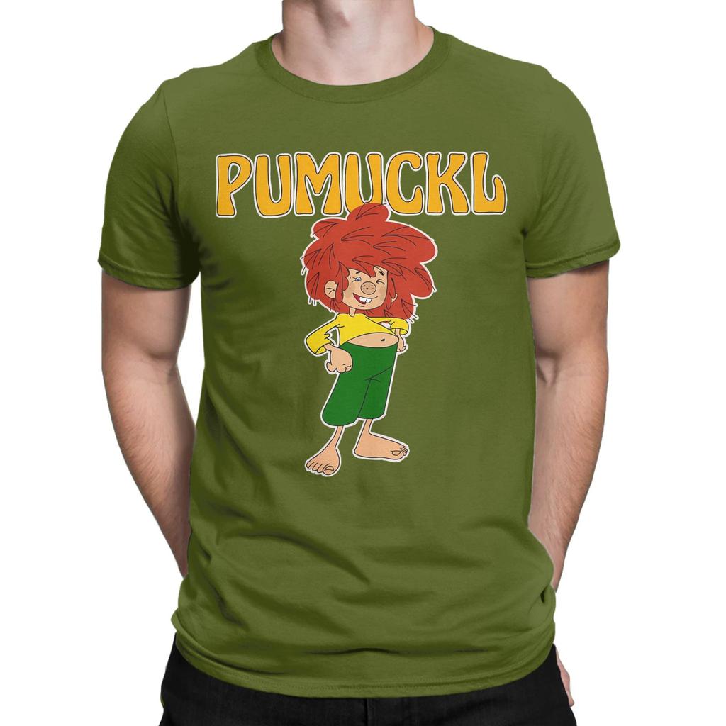 Pumuckl Cute T Shirt Men's  100% Cotton Humorous T-Shirt Round Collar Anime Cartoon Tee Shirt Short Sleeve Clothing Summer