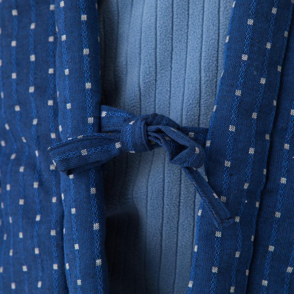 Watanosato Hanten Model Dobby Clasic cu Fasole și Pătrat Matlasat Manual (Hanten) - Țese, Copii (Mărimea 130, Albastru)