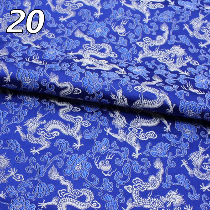 Chinese Traditional Embroidered Silk Brocade Dragon Pattern Fabric Tang Suit Hanfu Cheongsam Kid Wear Pillow Decoration Handmade