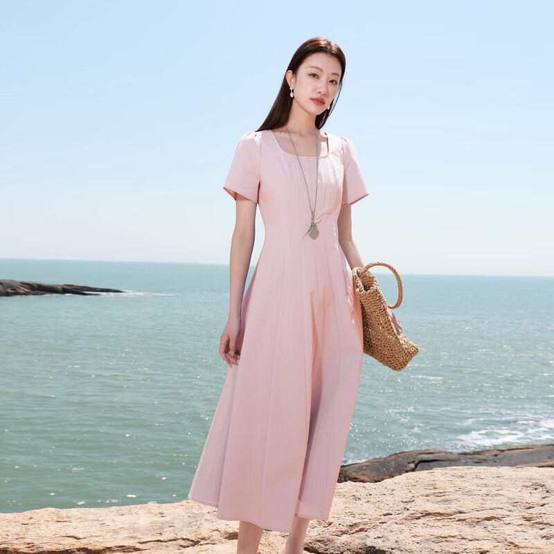 

Sancai Plus Size Square Neck Cotton Blend Midi Dress 3XL