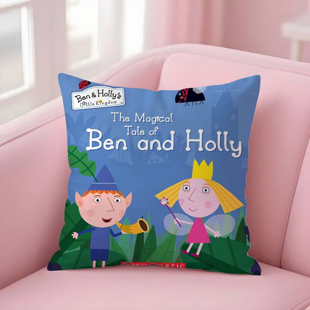 

Cartoon B-Ben Hollys Little KingdomS Pillow Case Soft Plush Fabric Double Sided Print Decorative Home Living Room Gift Cushion 60cm x 60cm