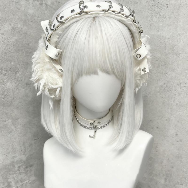Punk Ear Warmers Protection Plush Fluffy Y2K Harajuku Wind Dark Warmth Ear Muffs Ear Cover Costume Props Party Accessories