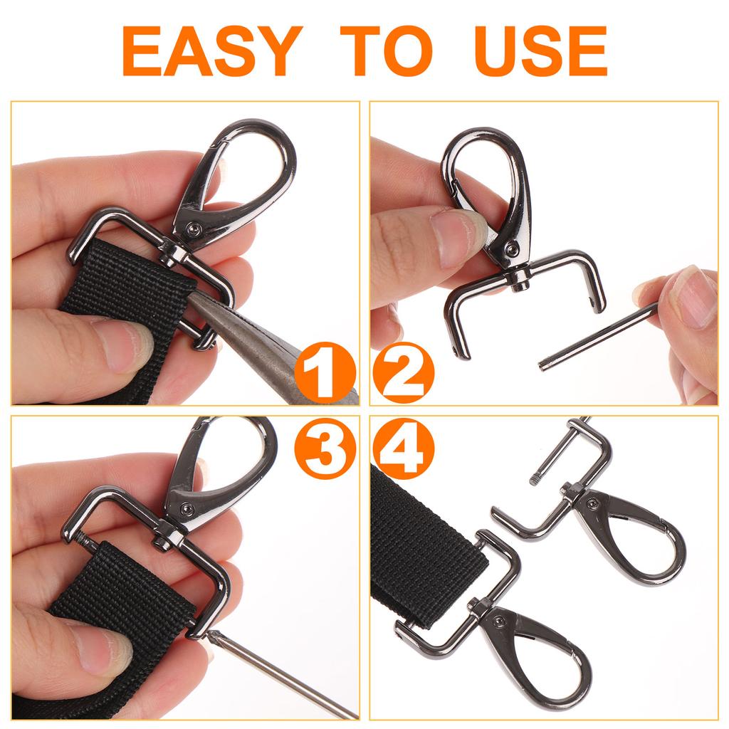8 Pices Replacement D-Rings Swivel Snap Hooks Rotatable Push Gate Clip Lobster C