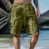 Mens Casual Cargo Shorts Loose Fit Drawstring Waist Multi Pocket Lightweight Summer Shorts for Outdoor Walking Travel Daily Wear