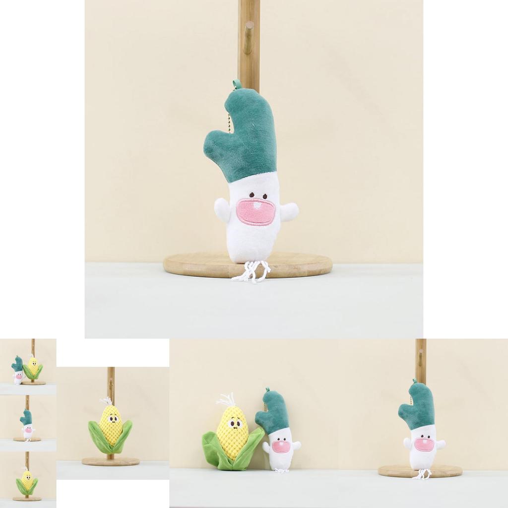 Charming Vegetable Plush Doll Keychain Soft Onion And Corn Hanging Ornament