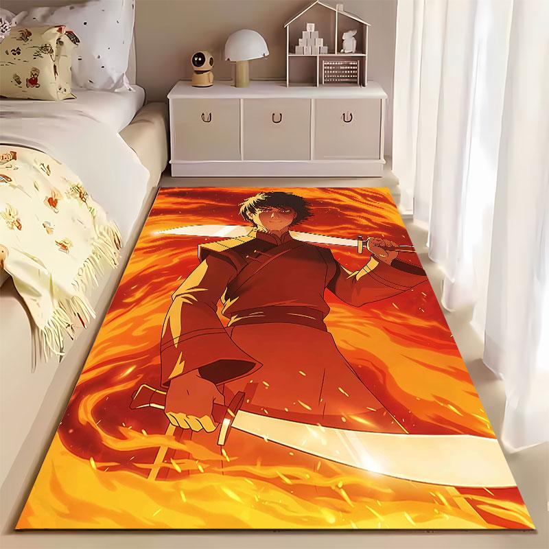 Fiery Warrior With Swords suitable as a non-slip mat for the living room or bedroom sofa