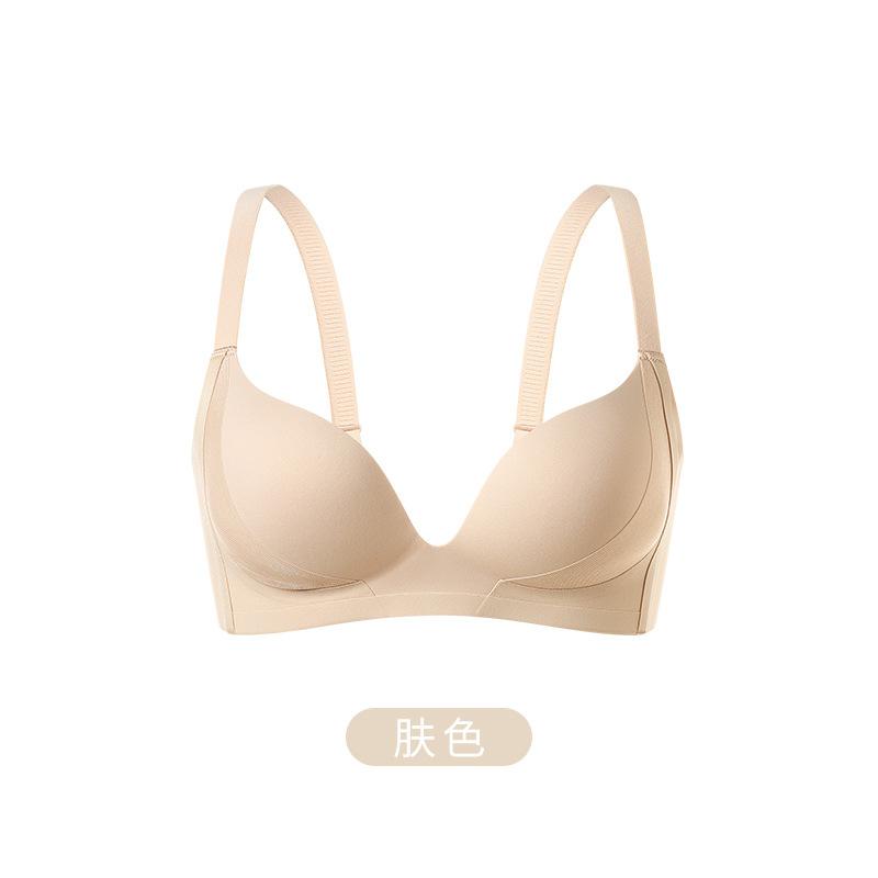 One cup, breathable, seamless, comfortable and small, gathered, anti-sagging, double breasts, no steel ring breasted bra