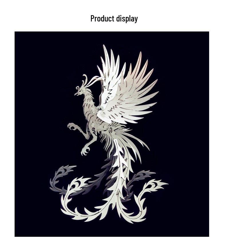 Phoenix Vermilion Bird 3D Metal Puzzle: High-Difficulty Mechanical Model for Adults