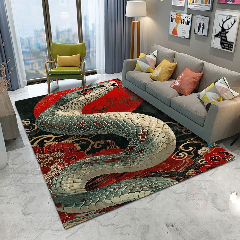 European Style Ferocious Tiger Snake Carpet Living Room Sofa Bedroom Study Kitchen Entrance Door Mat Non-slip Home Decor Rug