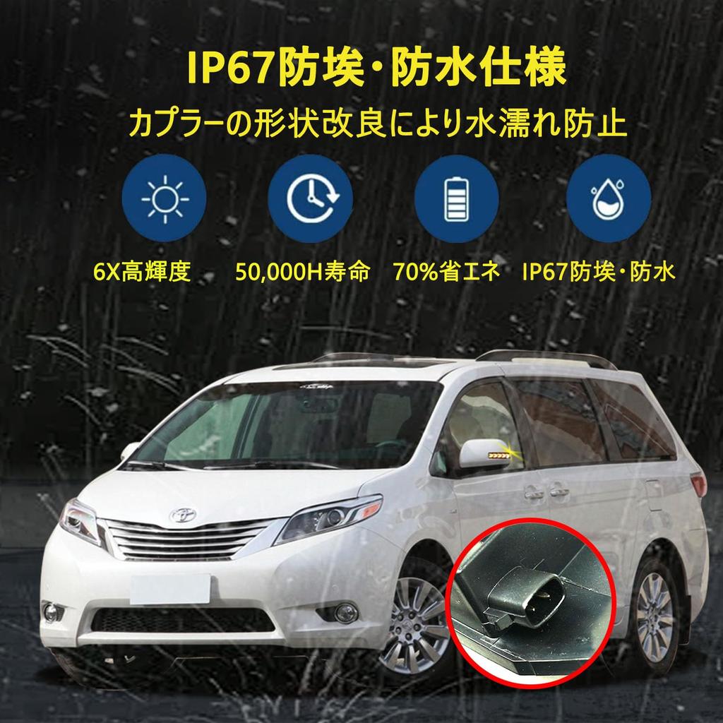 Toyota Model Flst-001 Dot Alphard/Vellfire 20 Series Sequential Door Mirror Turn Signal, Fully Flashing,