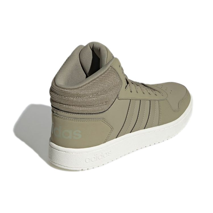 Adidas Neo Hoops 2.0 Mid Round Toe Lace-Up Durable Mid-Top Basketball Shoes Unisex Sneakers Military-Green H05683