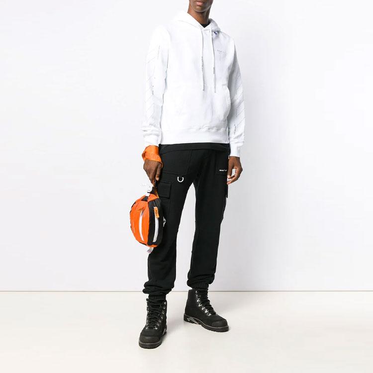 Off-White FW19 Back Letter Logo And Arrow Print Crewneck Long Sleeve Sweatshirt Men Tops White OMBB034E19E300030191