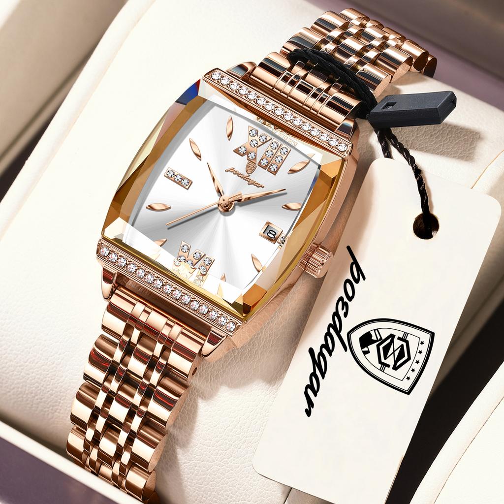 POEDAGAR Fashion Original Woman Clock Waterproof Date Elegant Ladies Watch Stainless Steel Casual Quartz Watches Reloj