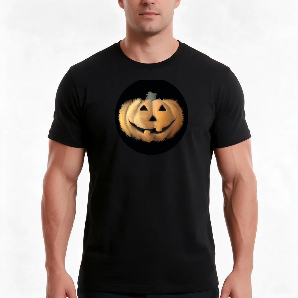 Fuzzy Pumpkin Halloween Pumpkinhairy Pumpkin Plush Pumpkin Halloween Hairy Tshirt Summer Casual Cotton Tee 100 Cotton