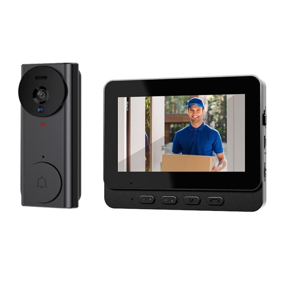 2.4G HD Doorbell Camera 4.3 Inch IPS Screen Smart Door Bell Home Office Apartment Video Intercom Door Camera