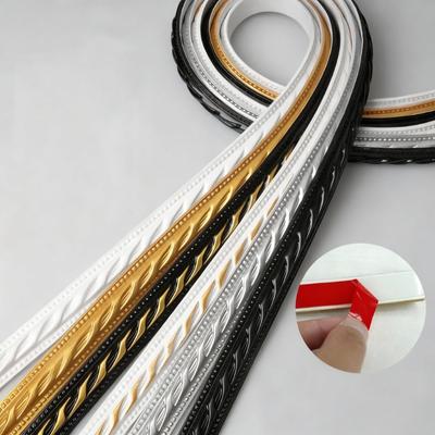 Fita Autoadesiva de Linha em PVC 5M Largura 2cm/3cm Borda de Acabamento para Portas Janelas Teto Bordas de Moldura de Porta-Retratos Espelho de Vestir Tiras de Borda Decorativas