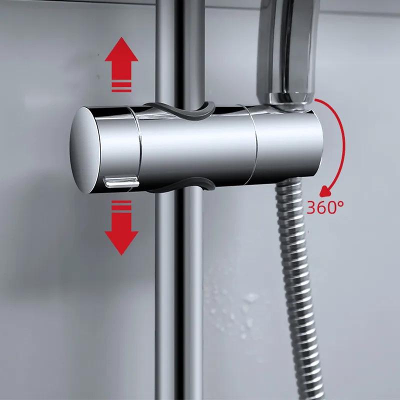304 Stainless steel Universal Shower Head Holder Adjustable 22~25mm Rail Holder Bathroom Accessories Shower Mounting Brackets