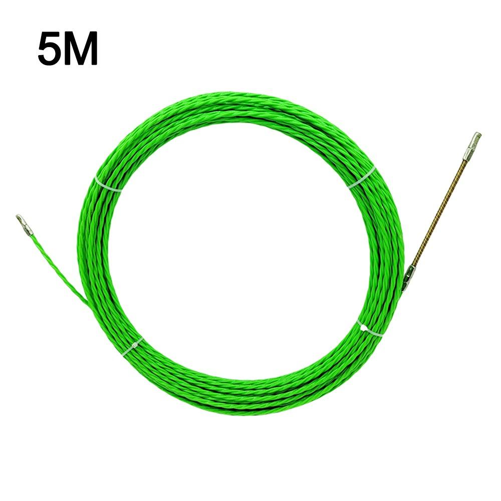 

4MM Cable Guide Tape Puller 5-15M Green Cable Push Puller Fish Tape Reel Wire Puller For Fiberglass Duct Rodder Wall Wire