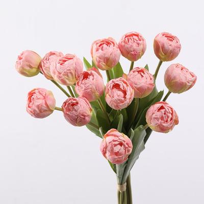 7 Heads Artificial Tulip Branches Realistic Real Touch Silk Tulip Flower Handmade Fake Flowers Wedding Party Decor