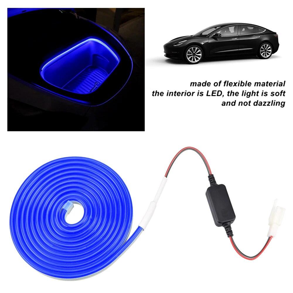 4 kolory przedniego bagażnika samochodu Frunk LED oświetlenie otoczenia pasów ładunkowych zestawy świateł zmodyfikowany zamiennik dla Tesla Model 3 Y