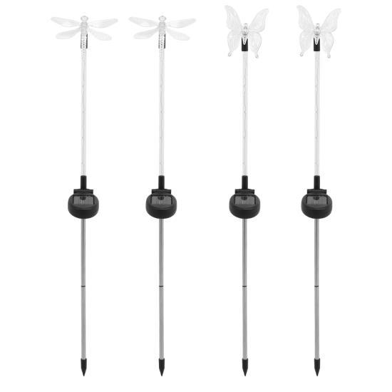 

4pcs Solar Stake Lights Multi‑Color Changing LED Decorative Lights for Outdoor Garden Courtyard Lawn