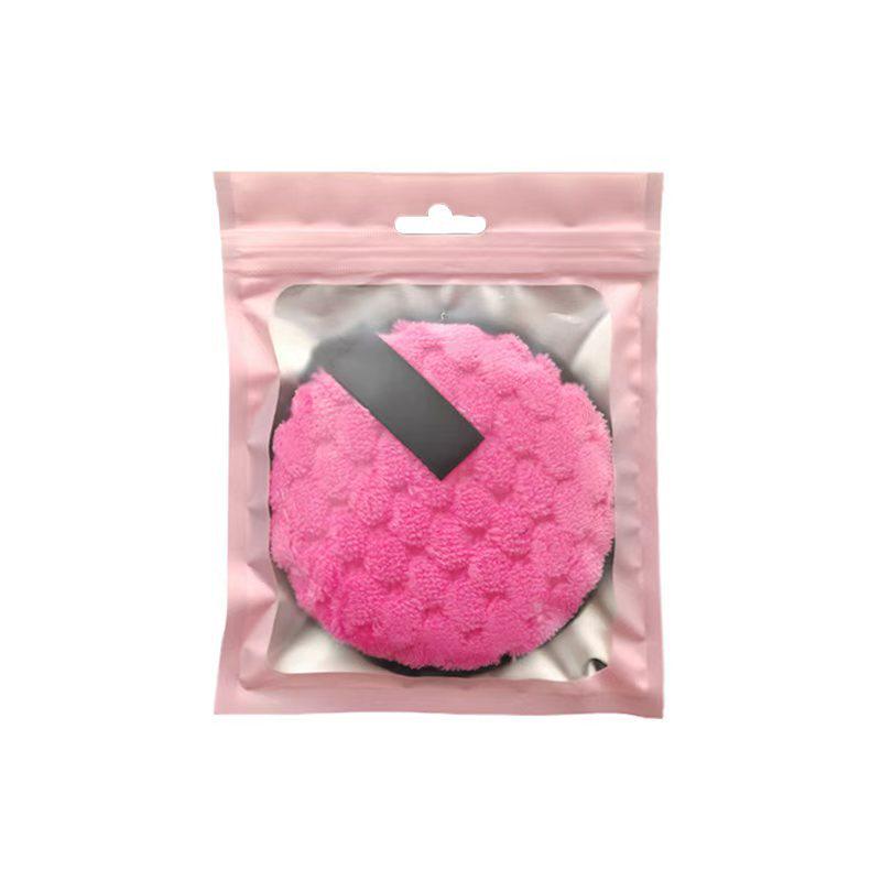 Large Double-Sided Pineapple Plaid Cleansing Puff - Thick Flocking Makeup Remover
