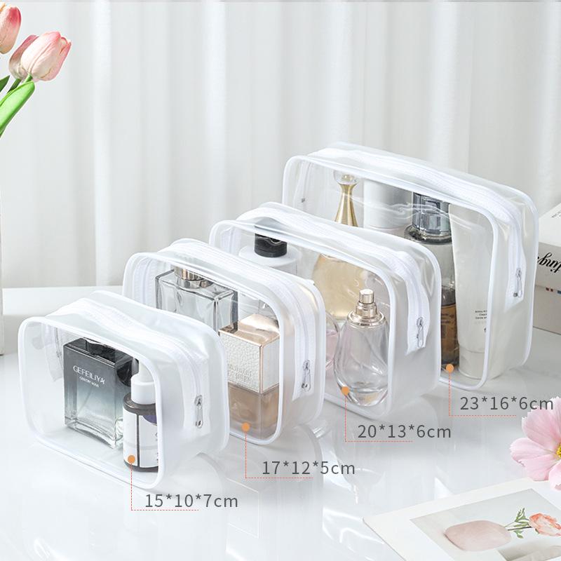 Large Capacity Transparent Waterproof PVC Cosmetic and Toiletry Travel Bag with Portable Zipper