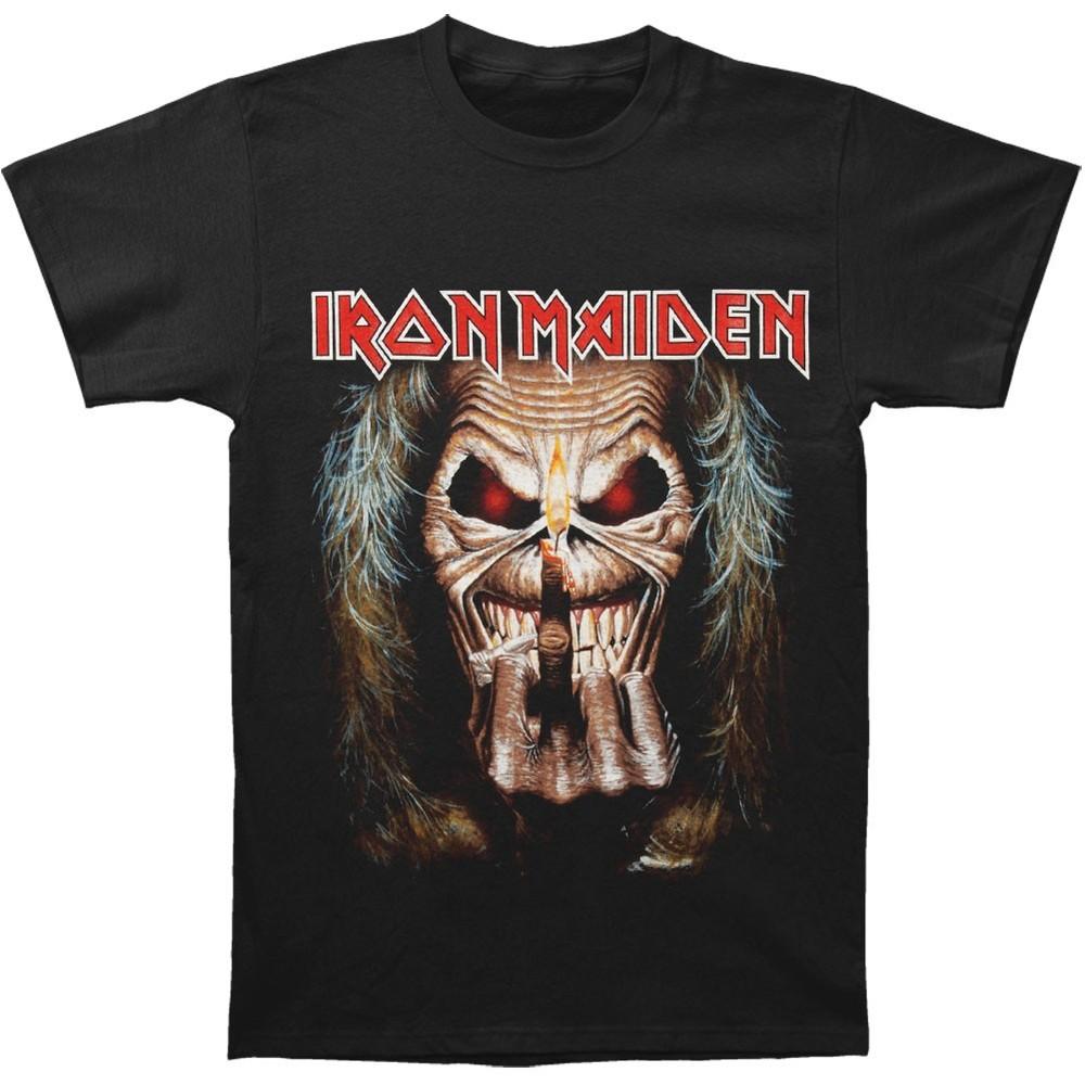 Iron Maiden Eddie Candle Finger T-shirt Medium Black Unisex T-Shirt XL