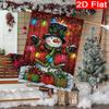 2D Flat - 2D Flat - 2D Flat Christmas Red Wooden Board - Colorful Lights Snowman Garden Flag, 3 (1)Pcs X  Outdoor Garden Flag Double-Sided Home Decora