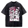 Madoka Magica Vintage Washed cotton top tees teen Colorful aesthetic Breathable Classic Graphic streetwear Pastel 2000s Y2k