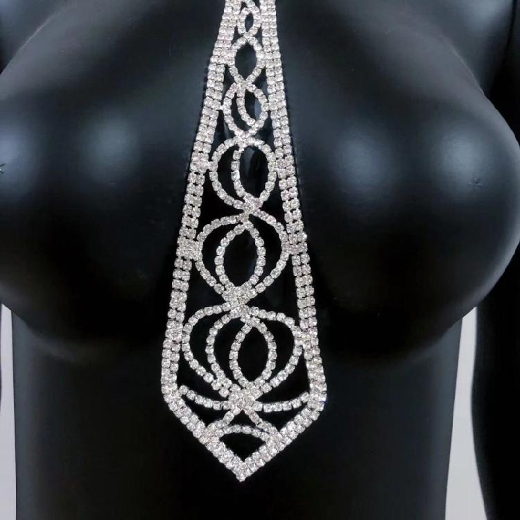 Sparkling Rhinestones Choker Necklace Crystal Jewelry Collar Neck Tie for Bridal and Bridesmaid Jewelry Neckwear Chain