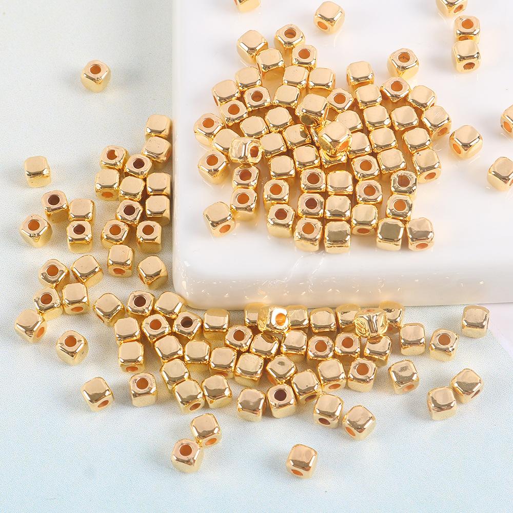 Ccb Mărgele Distanțiere Pătrate Mici Mărgele Libere Pătrate cu Colțuri Tăiate Suprafață Sidefată Solid Mărginit Colier DIY Material Bijuterii Accesorii