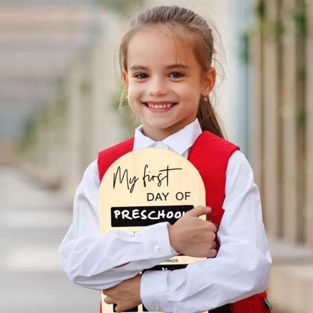 Multipurpose First Day Of School Photo Board Wooden Chalkboard Photo Prop for School