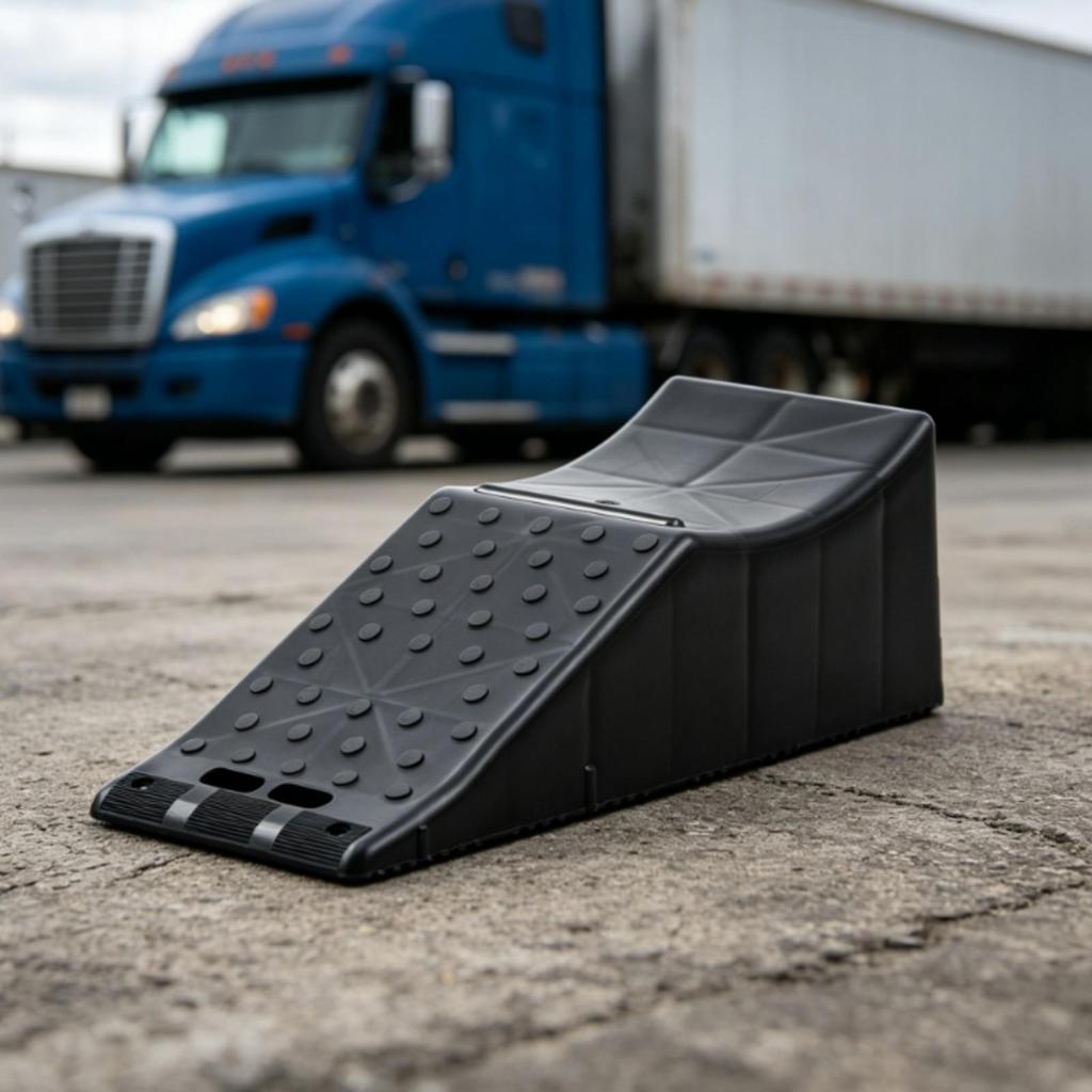 Automotive Wheel Chock Portable Triangular Wedge Impact-Resistant
