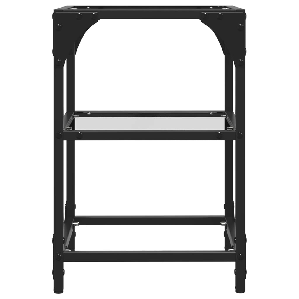 Coffee Table with Glass Top Transparent 30 x 30 x 45 cm Steel