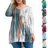 Women's Plus Size Top, Garden Collar Long Sleeved Shirt, Fashionable Floral Print Casual Top