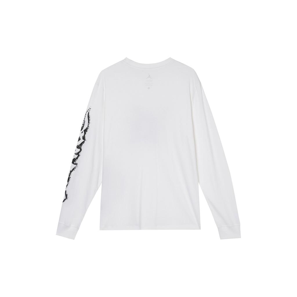 Jordan Drif Logo Print Crew Neck Casual American Vintage Long Sleeve T-Shirt Men Tops White FN5973-100