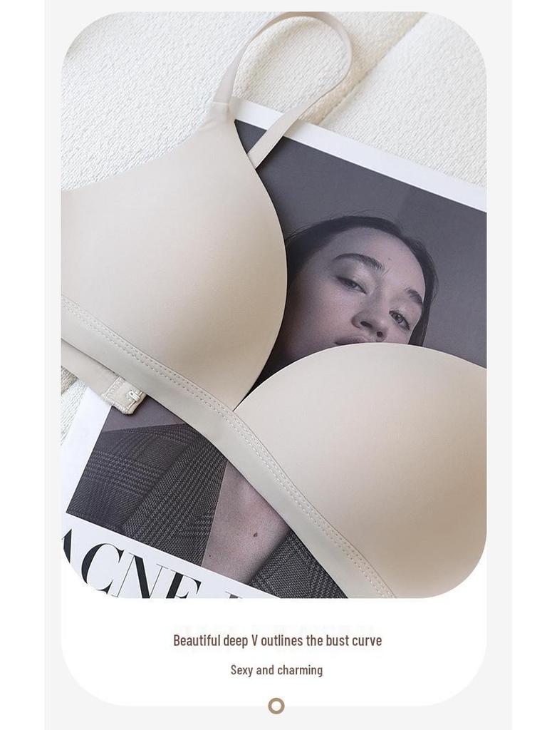 Seamless French Triangle Wireless Bra - Women's Comfortable & Thin Cup Design