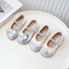 Girls Princess Shoes Round Toes Sweet Bows Kids Flat Shoes Pu Leather 2025 New Fashion Children Dance Shoes Wedding Ins Trendy